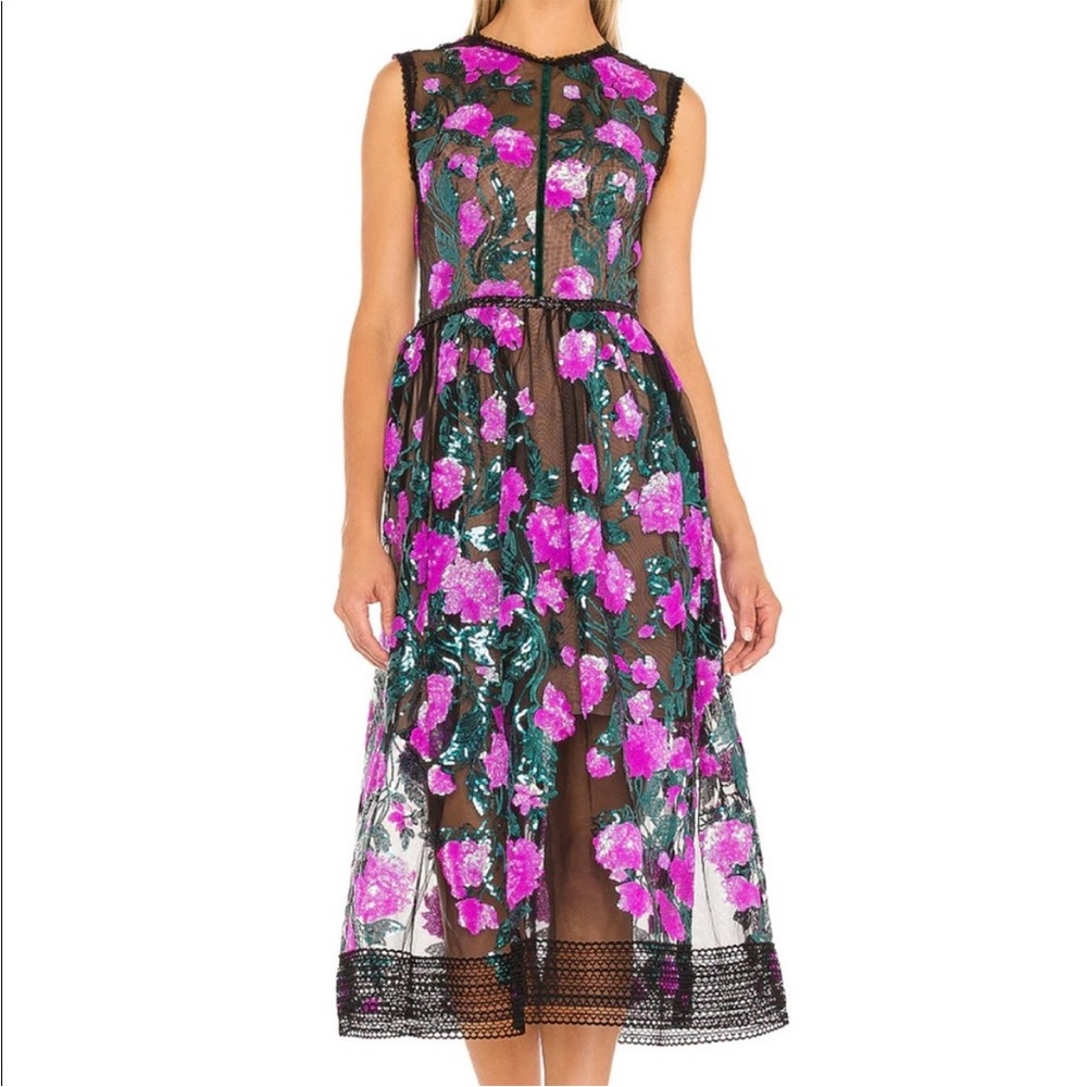 Bronx and Banco Rafaella Fuschia Midi Dress S